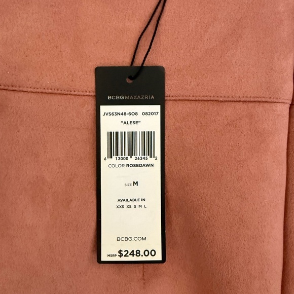 BCBGMAXAZRIA “Alese” Faux Suede Bodycon Dress - Rosedawn - Size M - Picture 11 of 12
